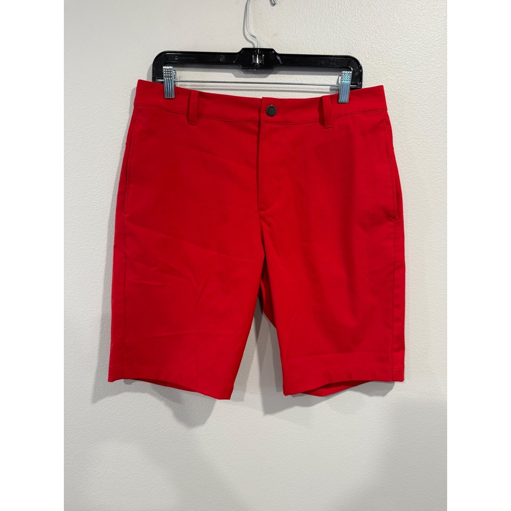 Puma Golf Shorts Mens 34 Red Performance Flat Front Athletic Activewear